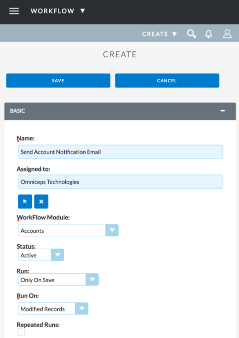 automate processes using workflow crm omniceps